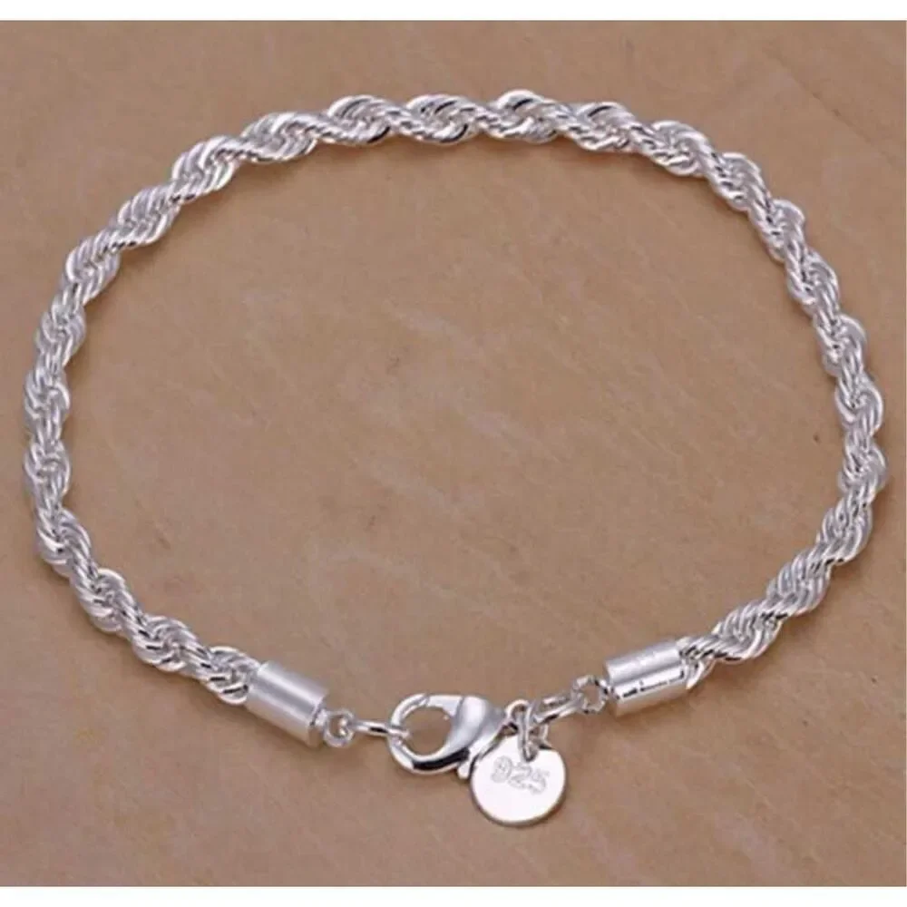 Silver Rope Bracelet