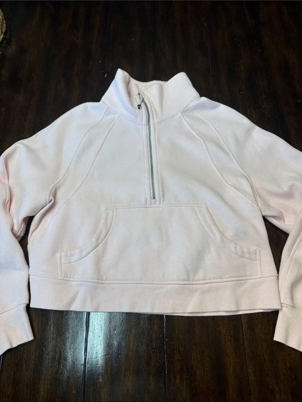 lululemon athletica Light Pink Scuba Quarter-Zip Cropped Pullover