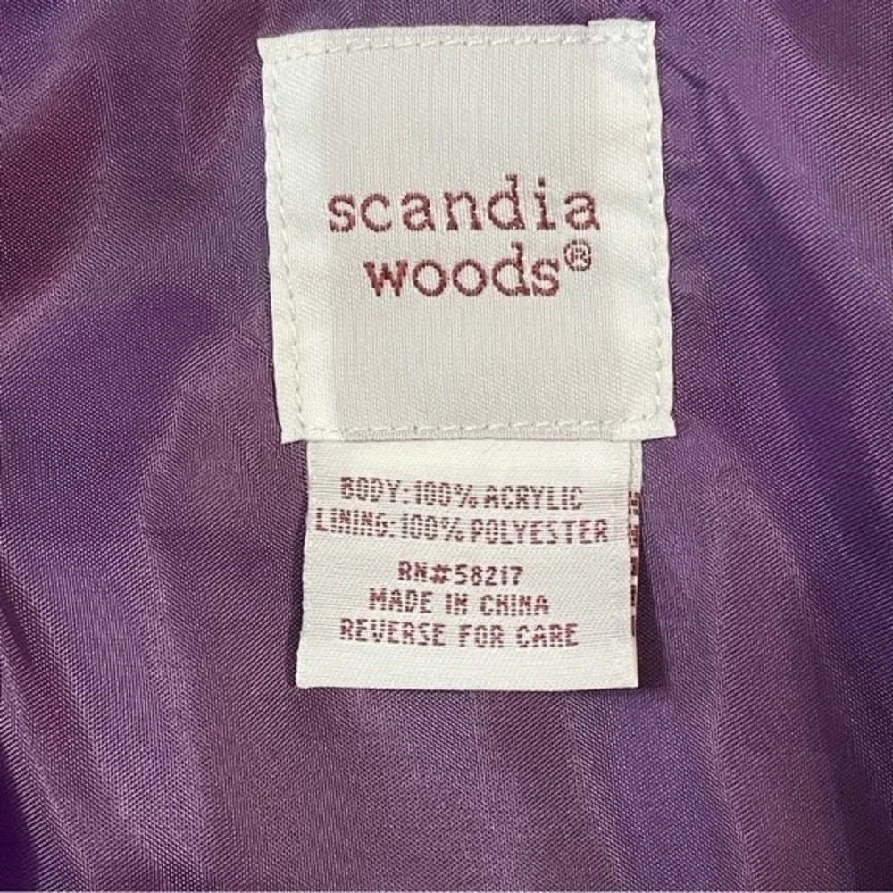 Scandia Woods Button Down Plaid Purple Lined Long‎ Sleeve Shirt sz M Cabincore