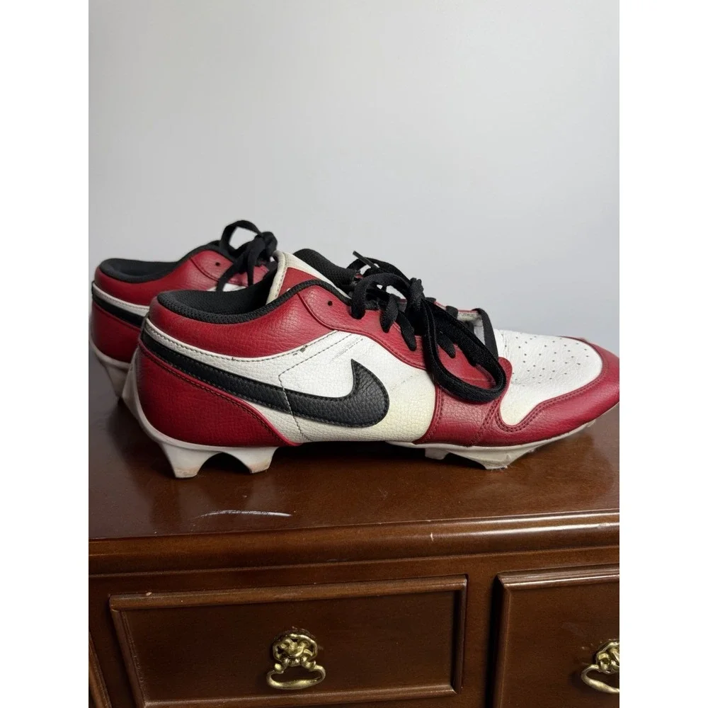 Nike Jordan 1 Low TD Football Cleats Chicago FJ6245-106 Men Used Rare Size 12.5