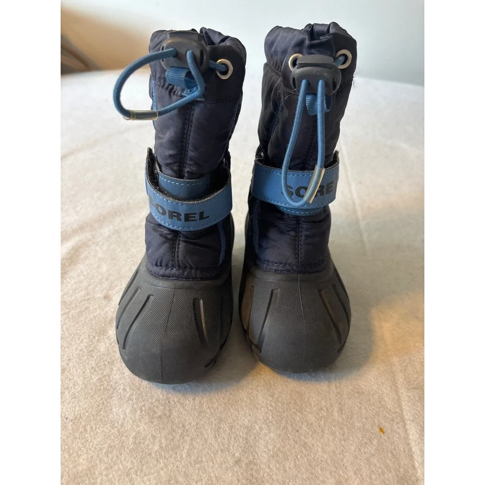Sorel Flurry Snow Boots Kids Navy Blue Waterproof Winter Boots‎ Adjustable Strap