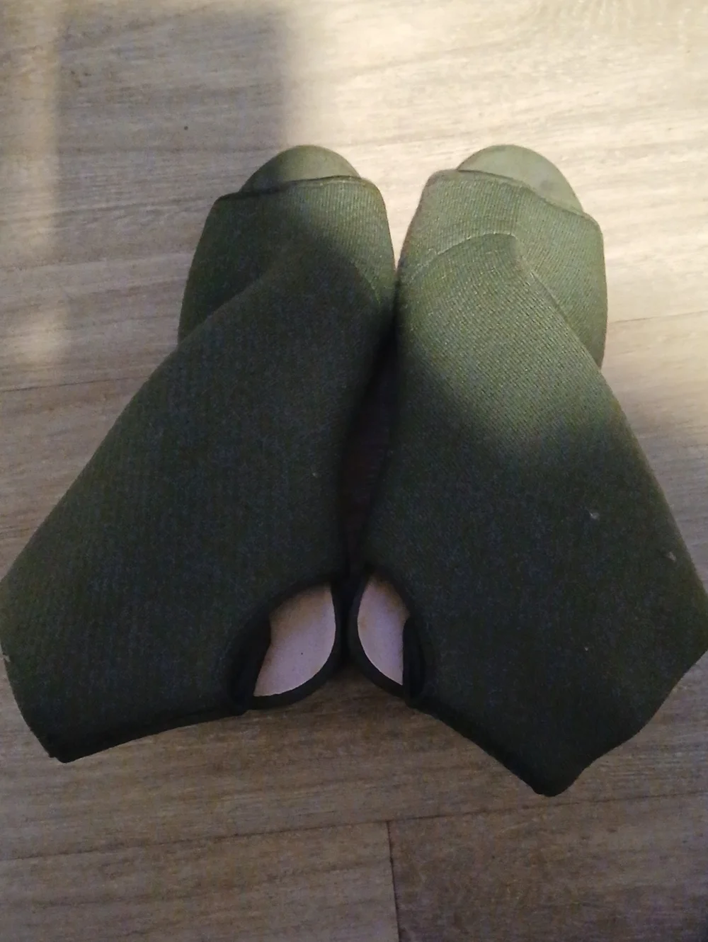 Aldo Olive Green Peep-Toe Ankle Booties