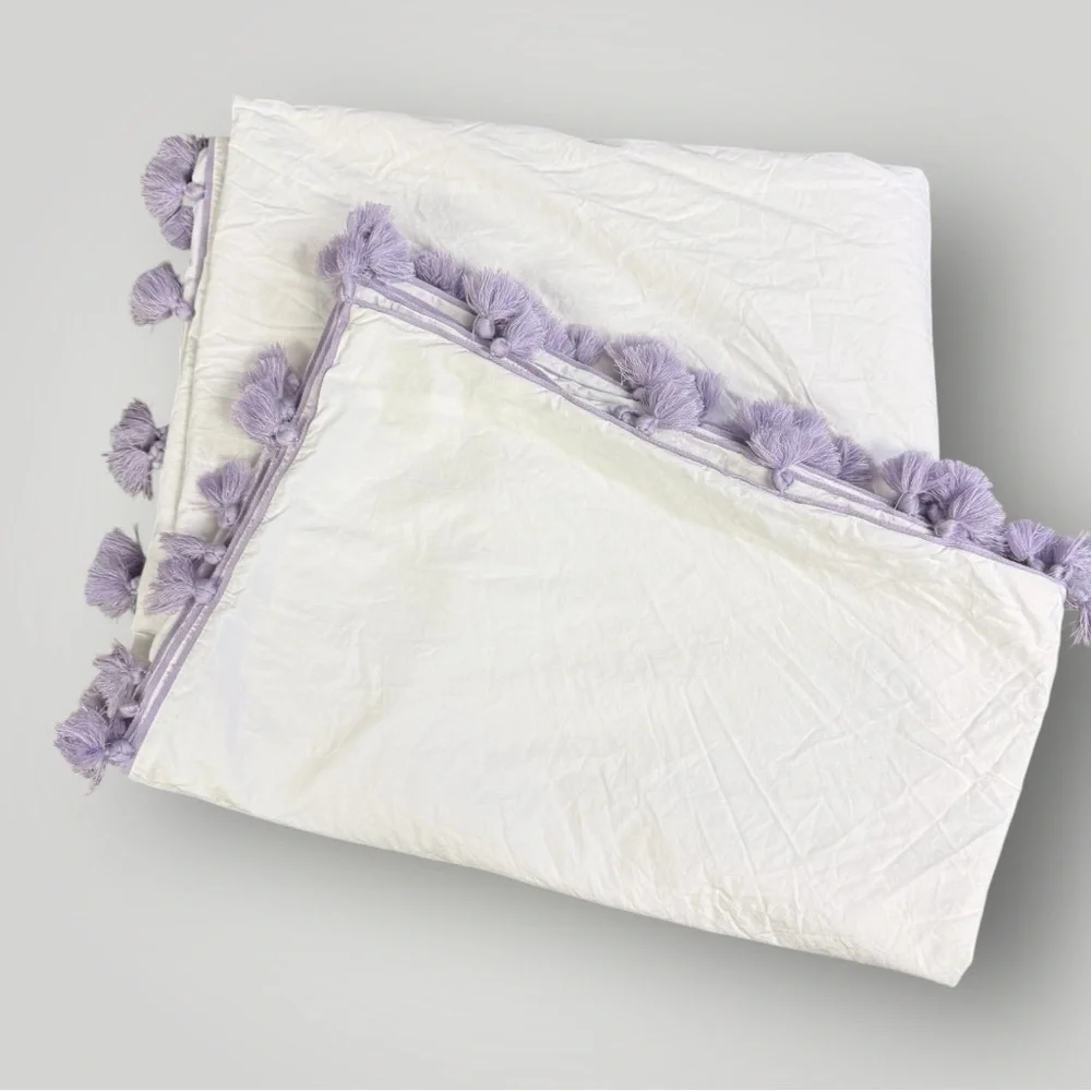 Pottery Barn Teen Tassel Duvet Cover Twin Purple‎