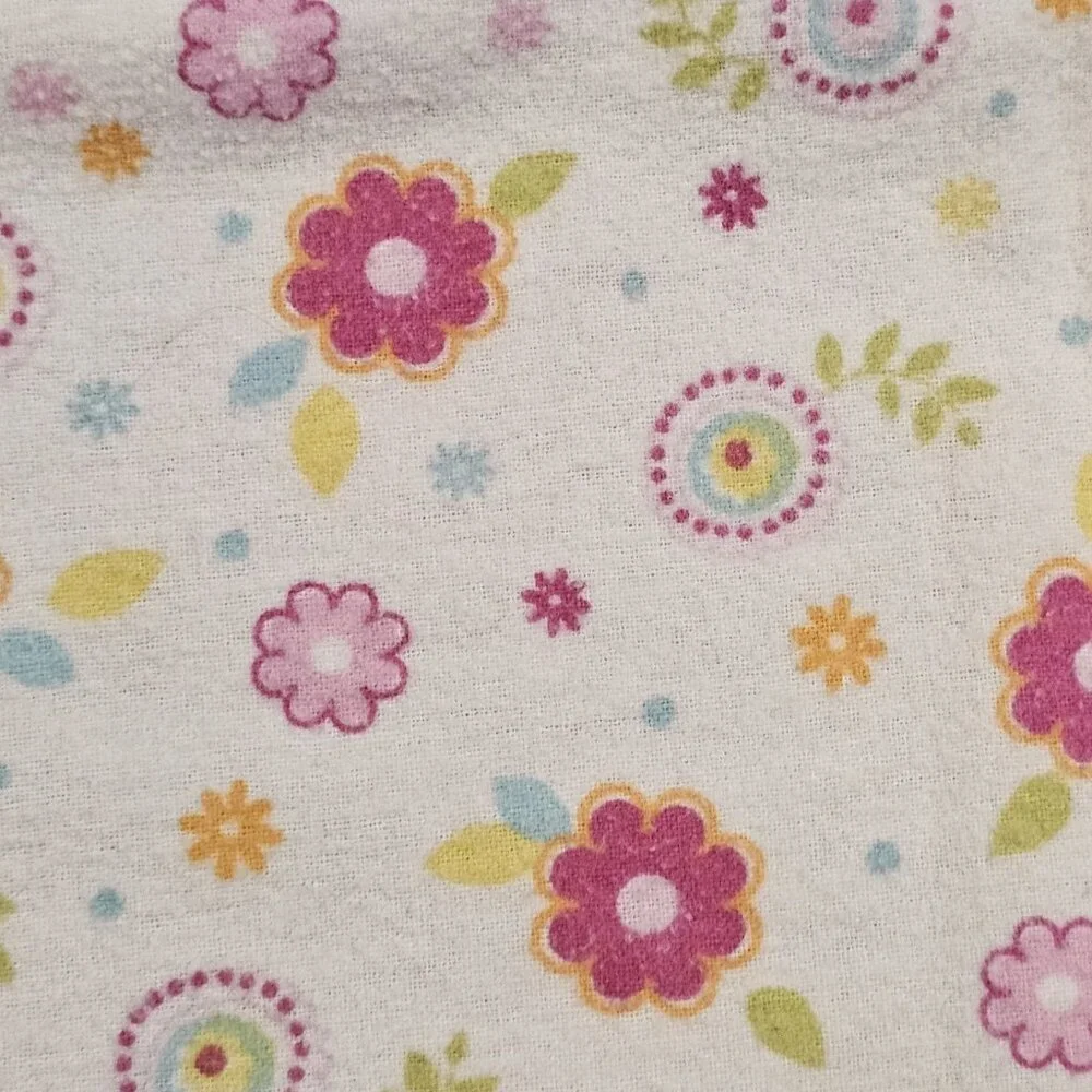 Circo Floral Baby‎ Receiving Blanket Pink White Blue Flower Polka Dot Flannel