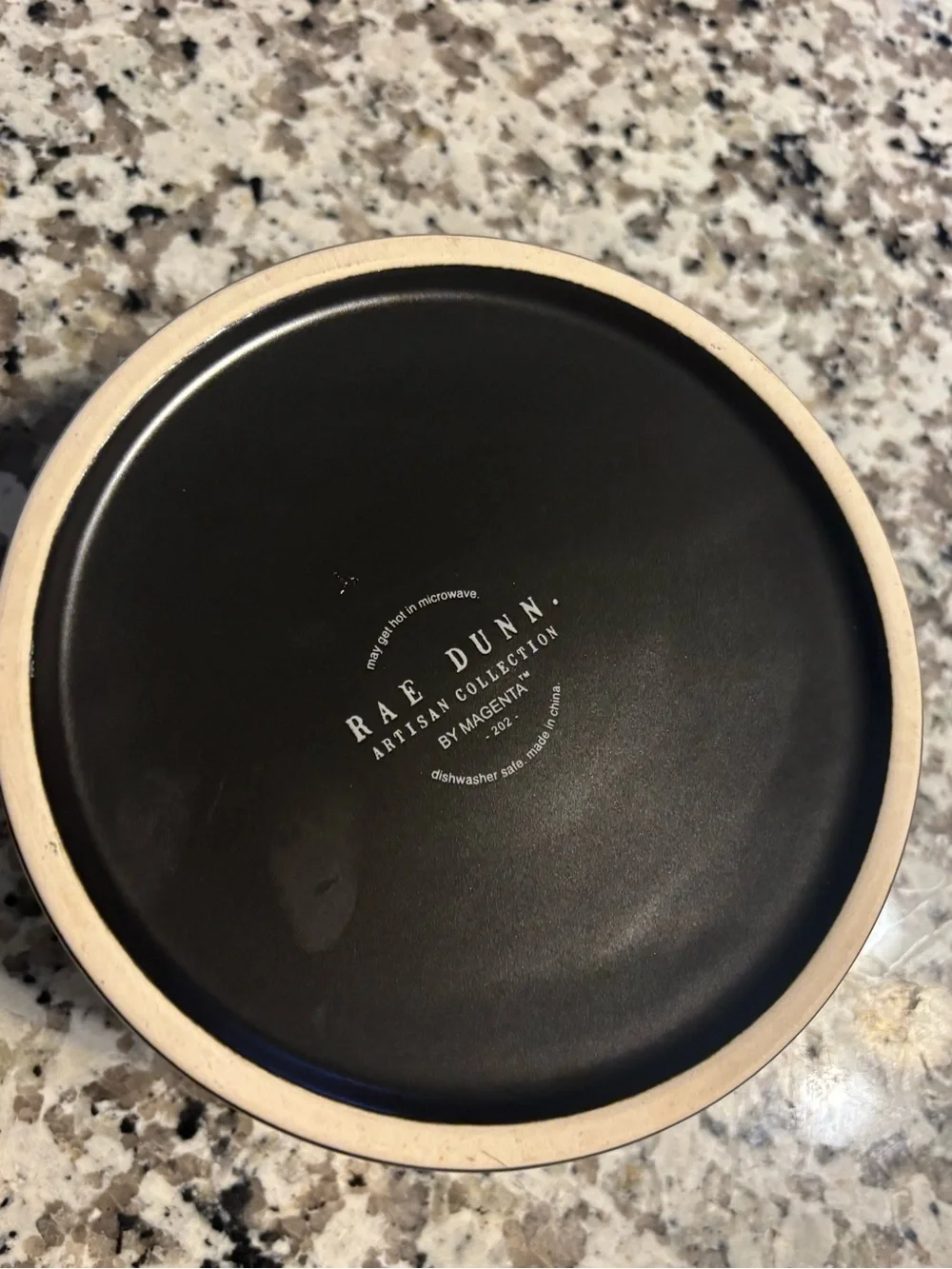 Rae Dunn Black Ceramic Pet Bowl with White Lettering scary cute