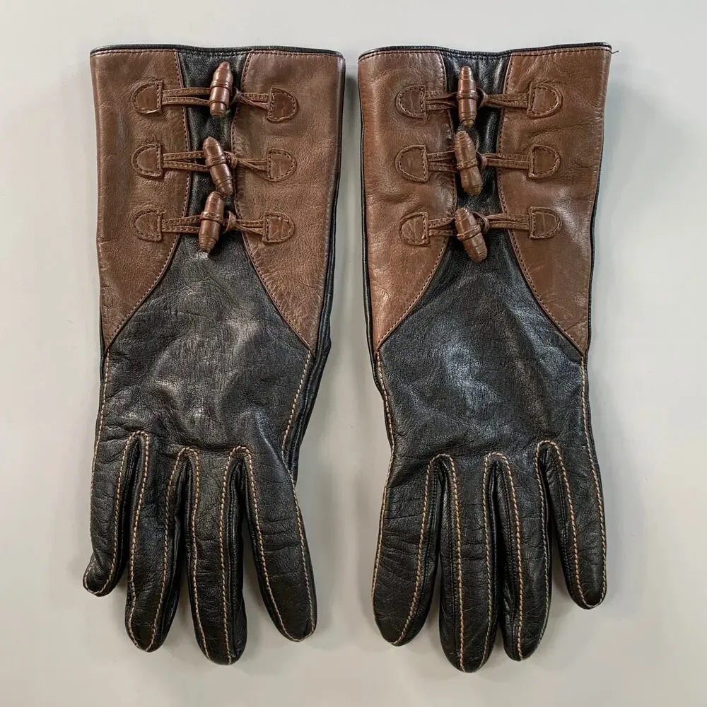 NO BRAND Size 8 Brown Black Gloves