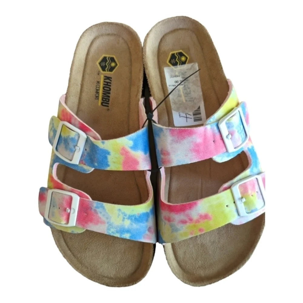 Khombu Tie Dye Rare Color Renee Sandals Clogs Slides Sz 4 NWOT