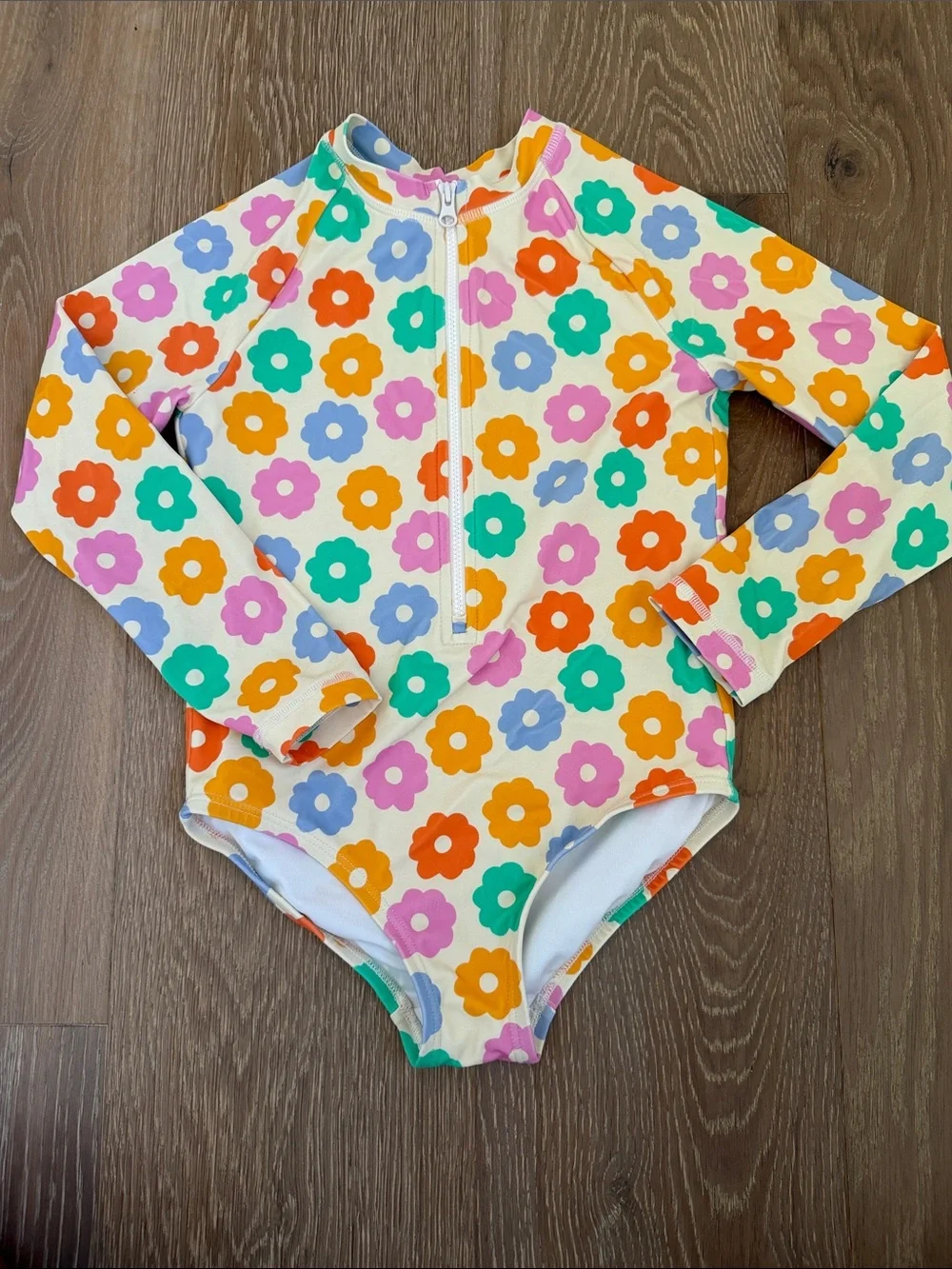 Hanna Andersson Kids Long Sleeve Floral Rash Guard Swimsuit - Multi