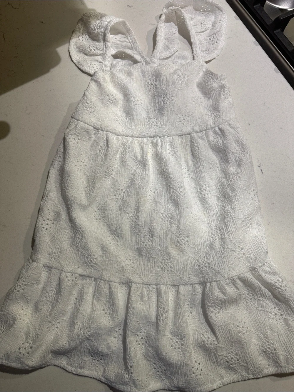 Toddler Girls' White Eyelet Ruffle Sundress 3T