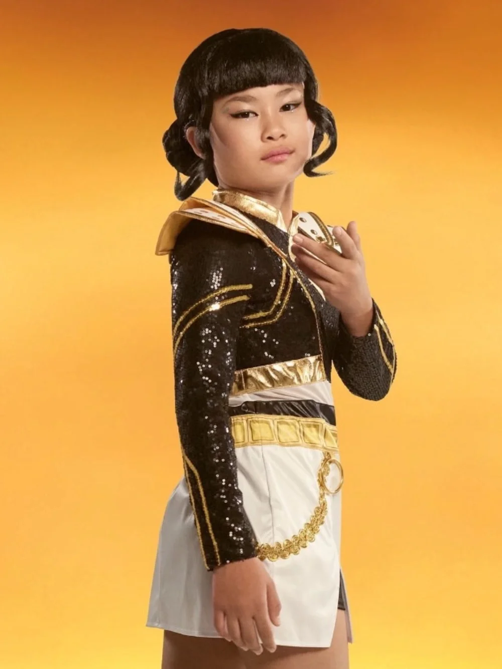 KPop Demon Hunters Zoey Kids Prestige Costume and WIG (BOTH) Size 4-6x NEW