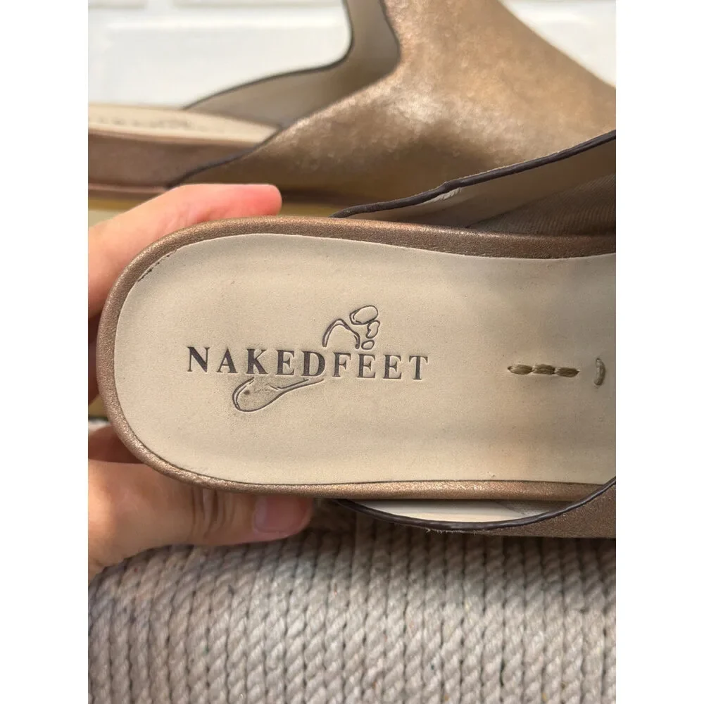 Naked Feet metallic bronze