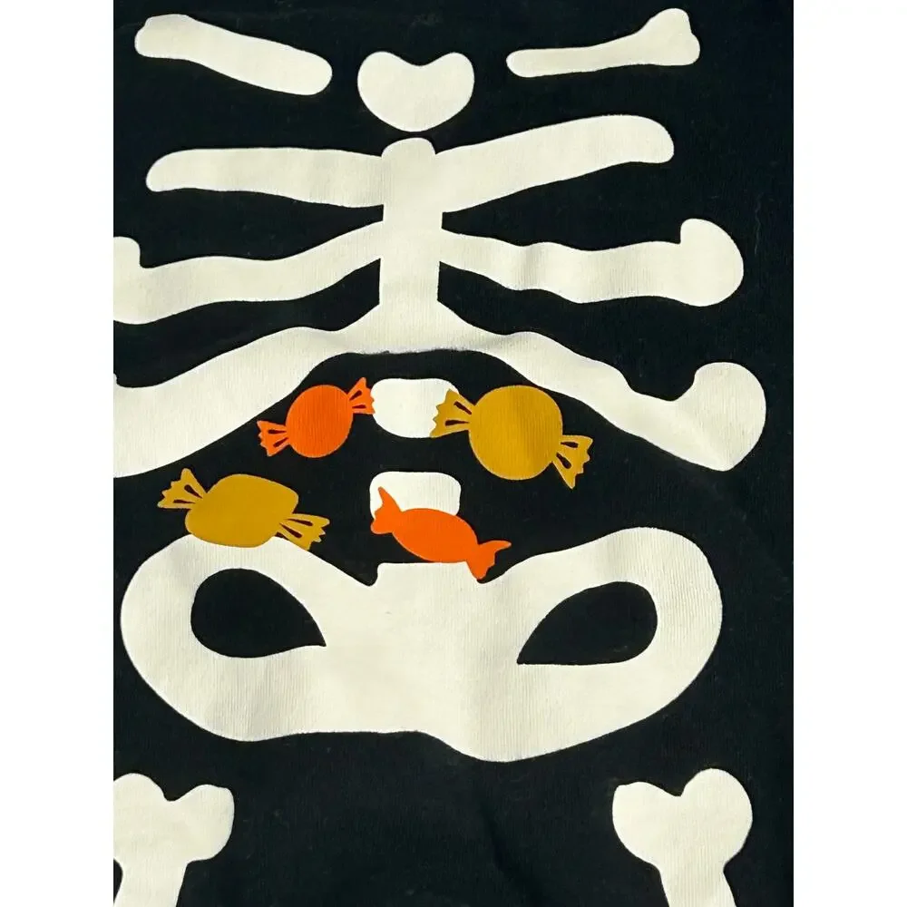 Carters 3m baby Hallowen skeleton sleep & play footed bones and candy