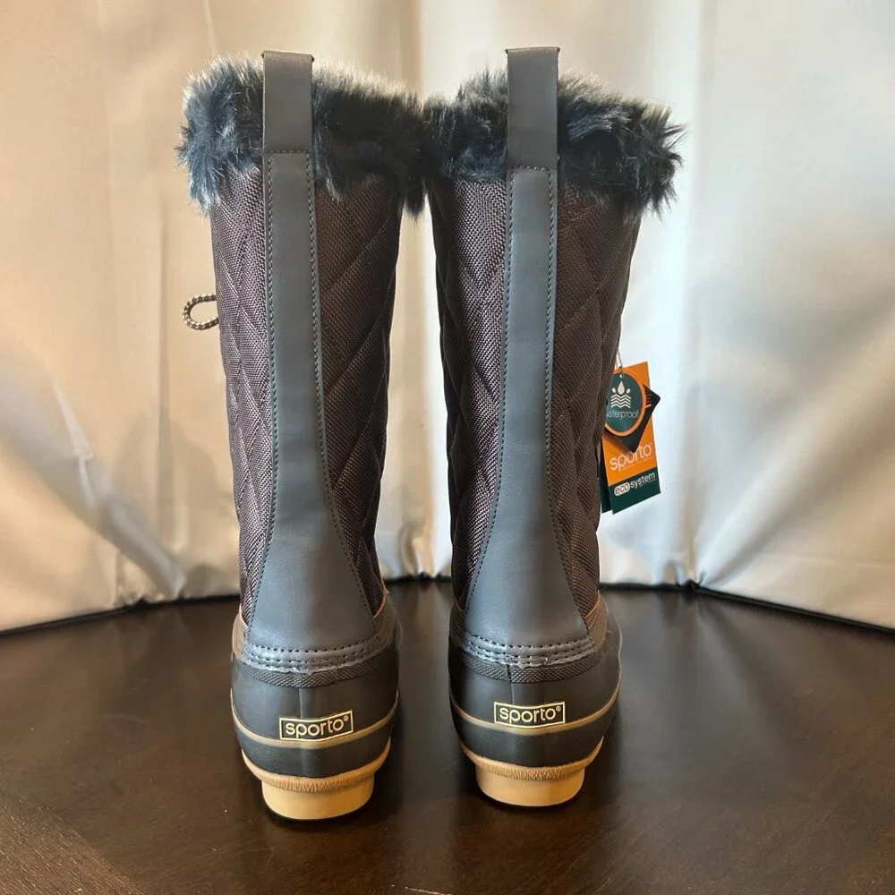 Sporto‎ NWB Deal Women's Waterproof Duck Boot, Chocolate Brown 9