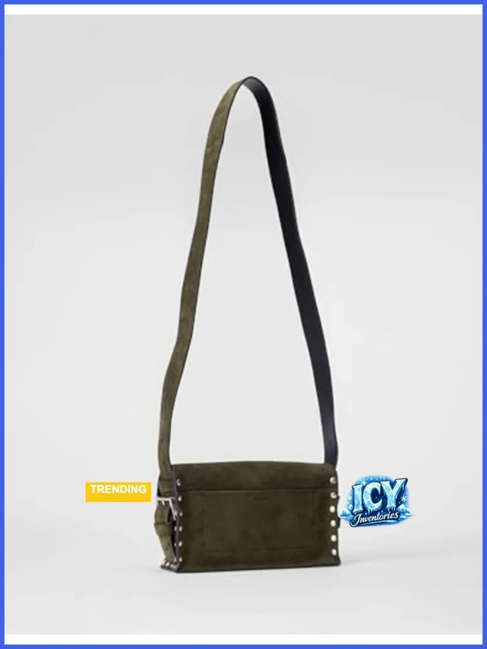 Smooth Leather Satchel Bag Adjustable Crossbody Strap Lock Closure