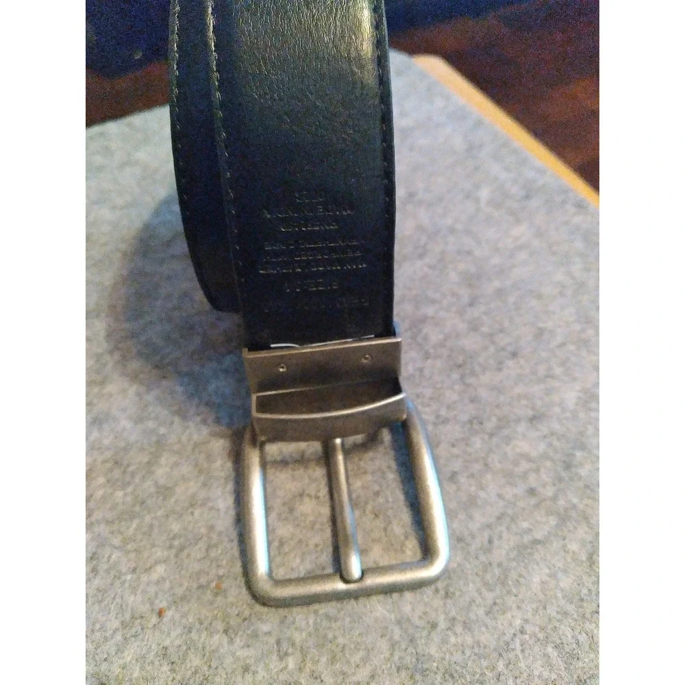 Michael Kors Mens Reversible Belt‎ Black Brown Leather Silver Buckle Size 38