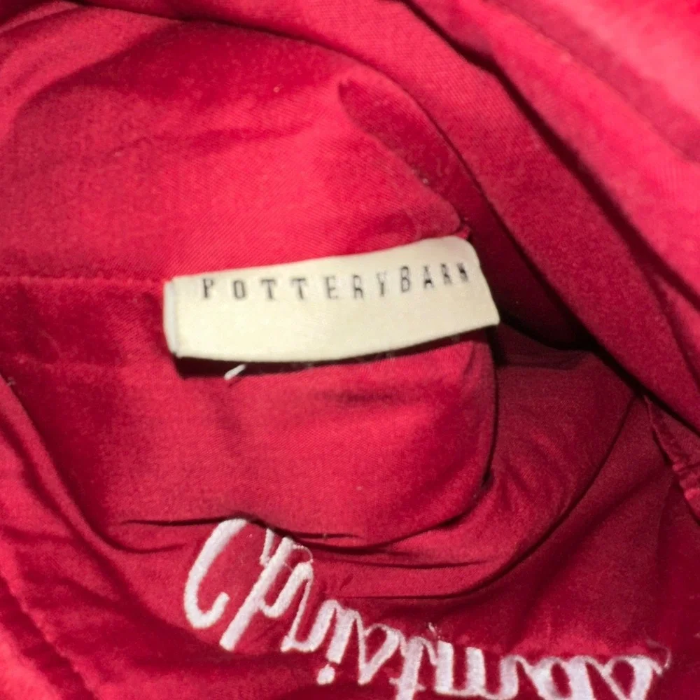Pottery Barn embroidered merry