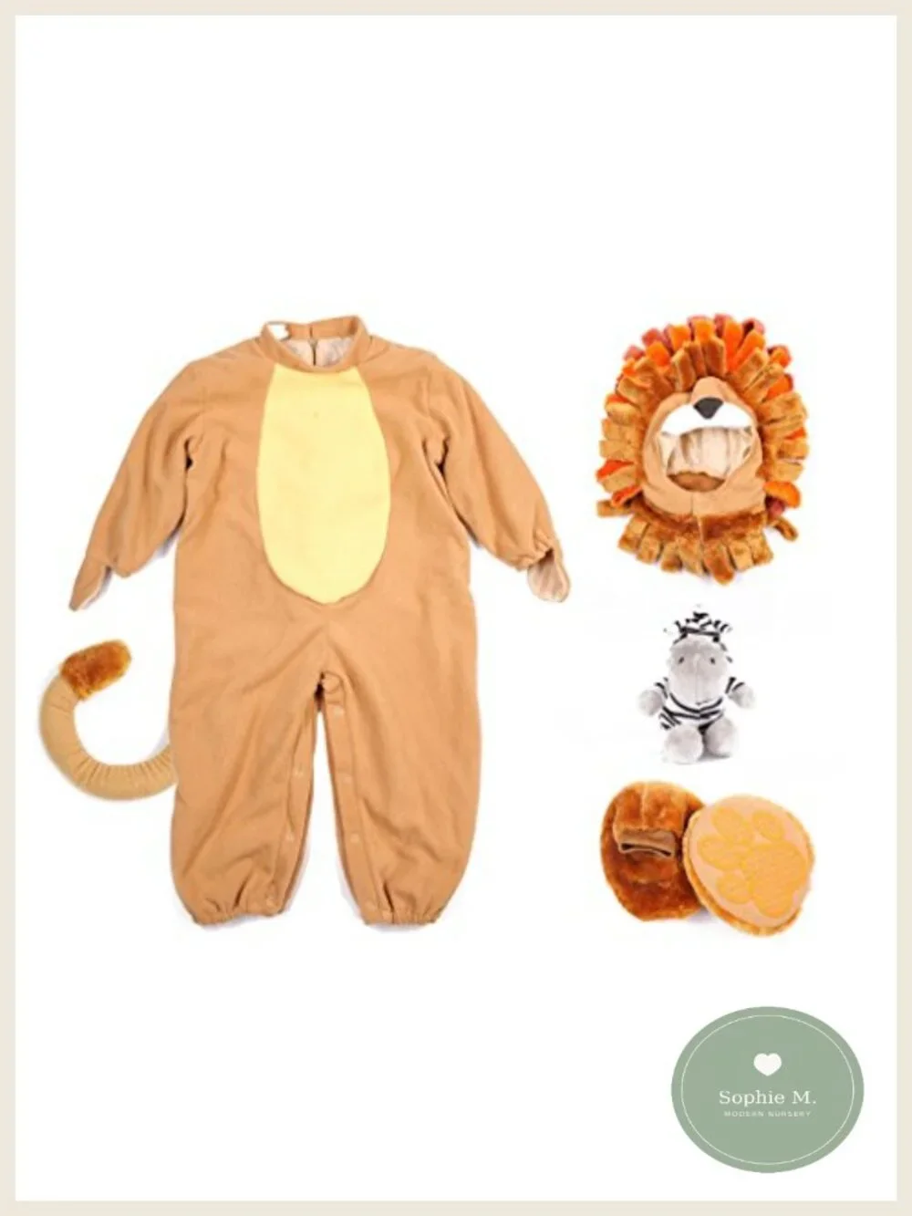 Toddler Lion Costume with Toy Zebra - Halloween Dress Up