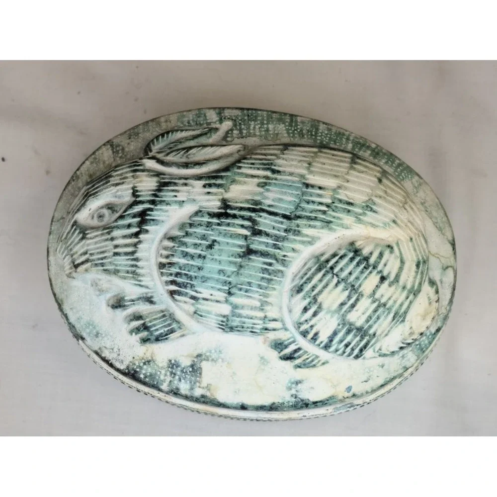 Metal rabbit box with lid April Cornell trinket storage