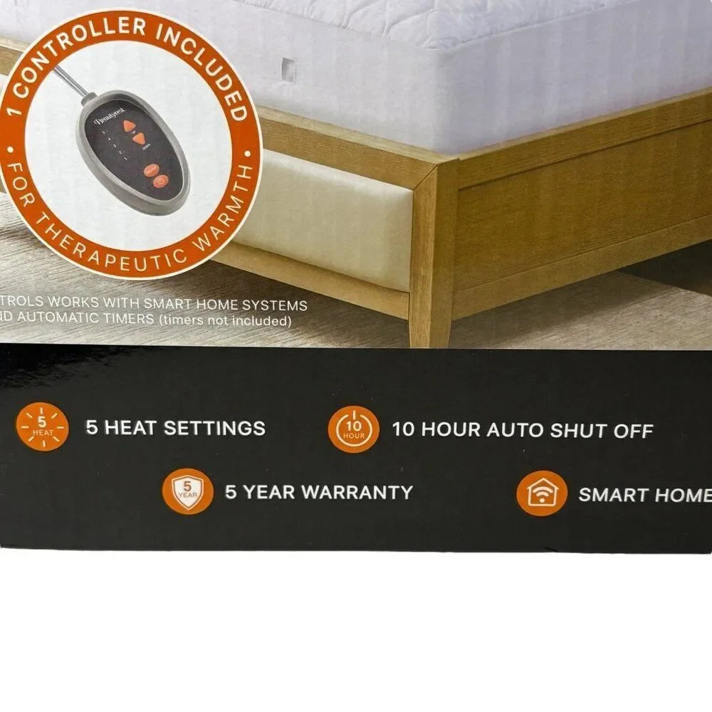 Beautyrest 3M Scotchgard Heated Mattress Pad - Electric Bed Warmer Full Size