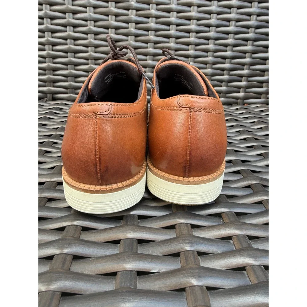 Cole Haan Mens FlexGrand 360 Tan Leather Plain Toe Derby Shoes Size 10M New