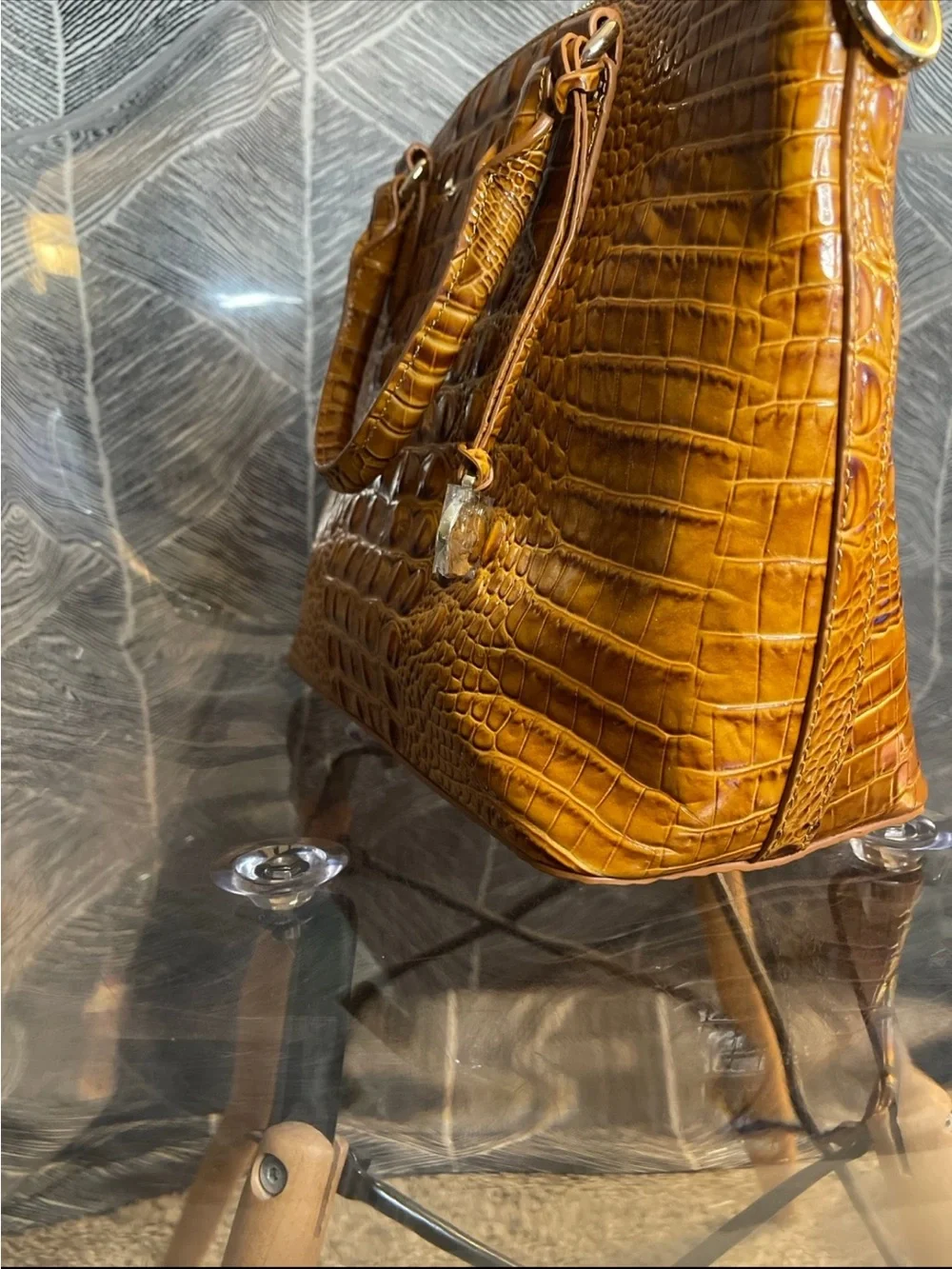 Brahmin croc embossed