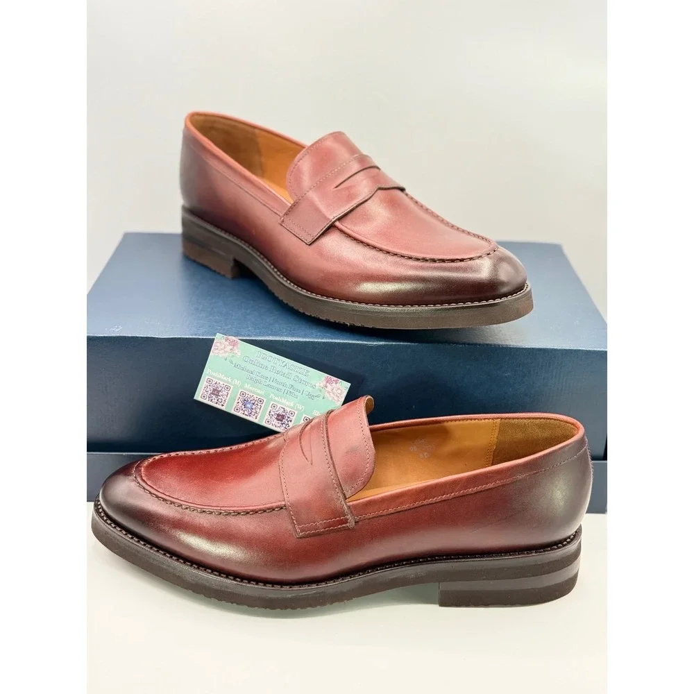 Allen Edmonds Randolph Chili Leather Penny Loafers Mens