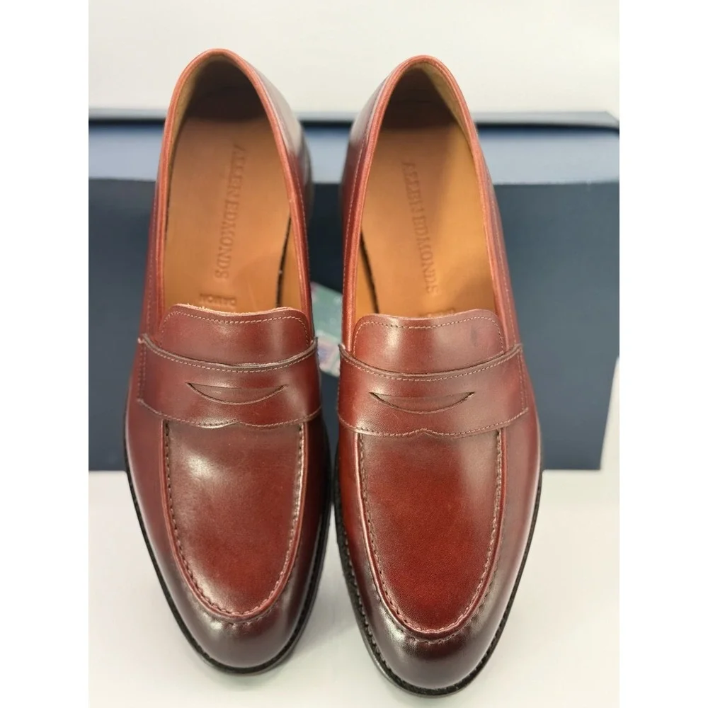 Allen Edmonds Randolph Chili Leather Penny Loafers Mens