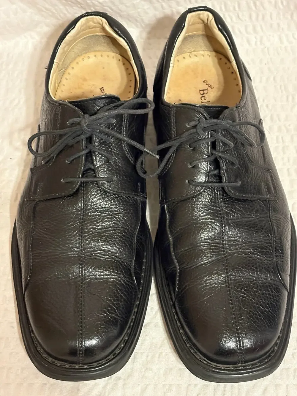 Belvedere Brazilian Made Black Leather Bicycle Toe Oxford Shoes Men’s 10.5 EUC
