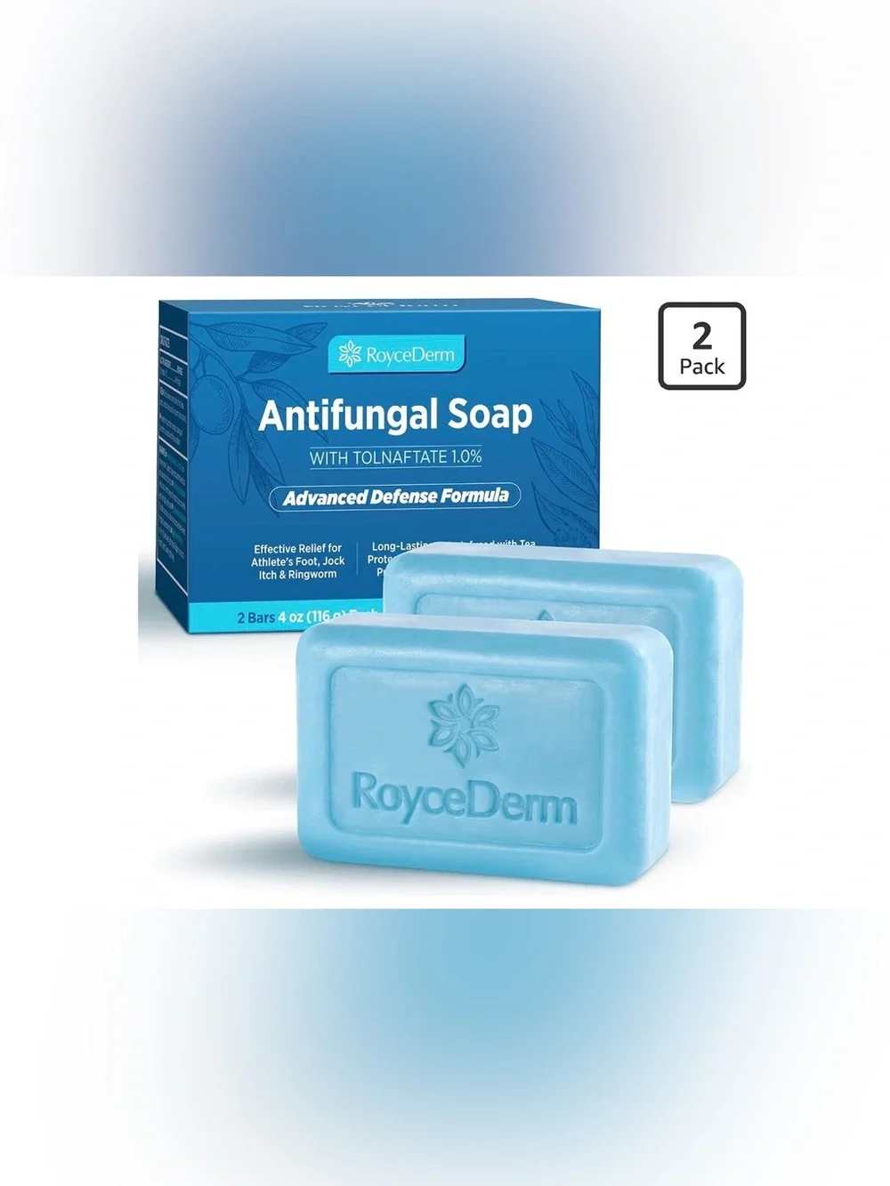 Antifungal Soap Bar - Blue (2 Pack)