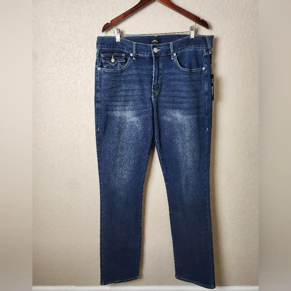 True Religion Ricky Relaxed Flap Straight  Dark Woodland Wash Jeans Size 36