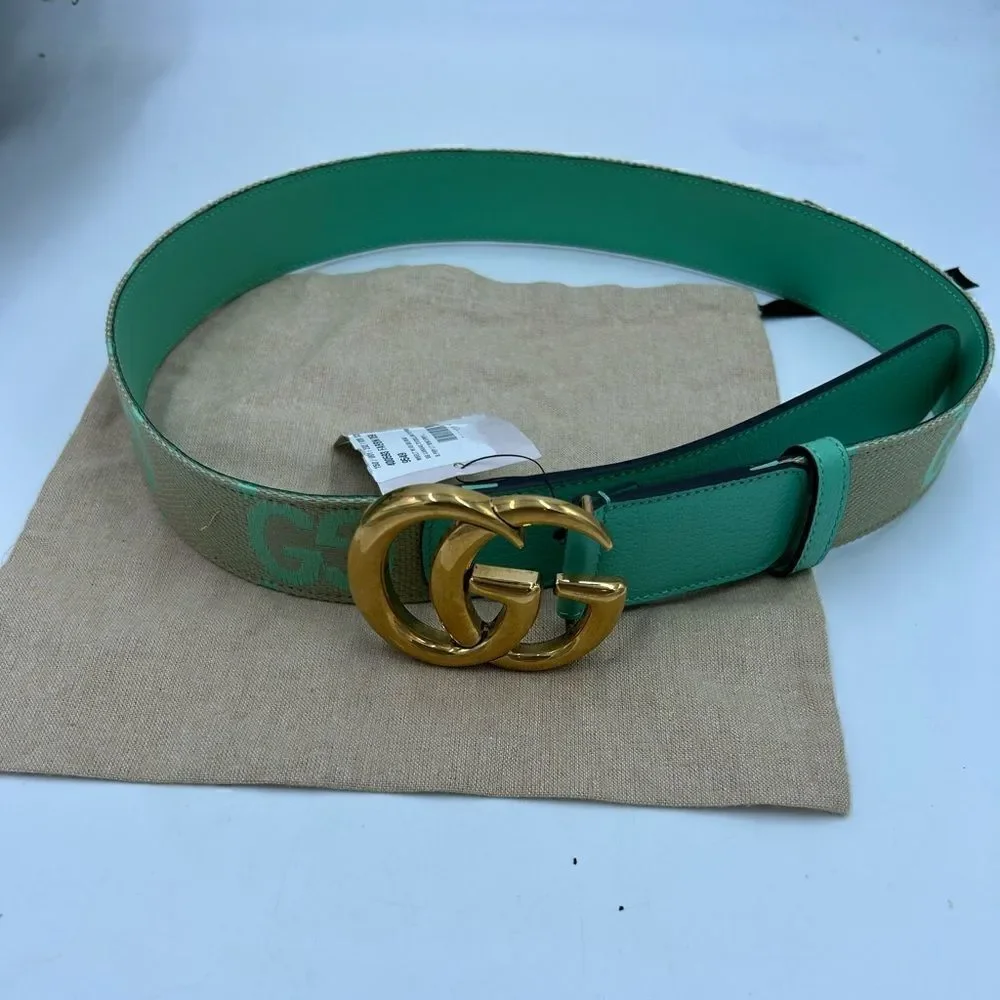 Women’s Gucci,Marmont , jumbo GG leather/canvas belt size 90 cm made in Italy