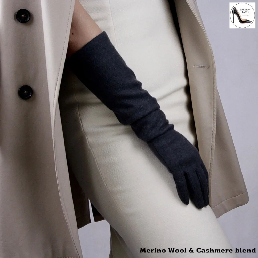 Cashmere & Wool Blend Gloves 20 inch