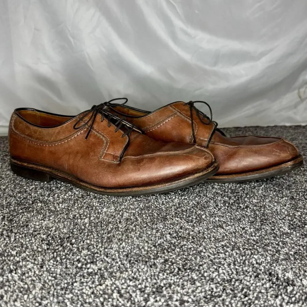 Allen Edmonds Stockbridge Brown Leather Blucher Dress Casual Shoes Mens 10.5