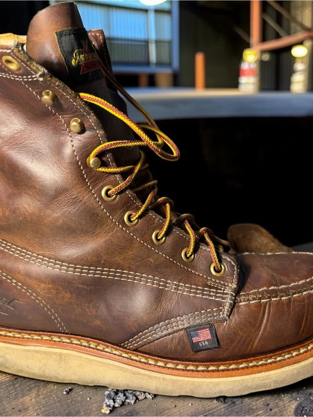 thorogood brown leather