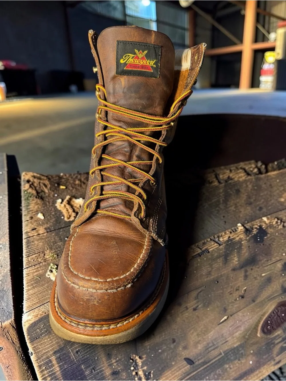 thorogood brown leather
