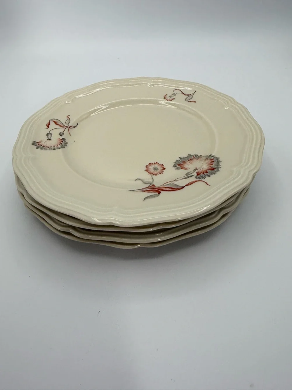 Rosenthal Chippendale Germany Rust Red & Gray  7.5” Salad Plates  Set of 4