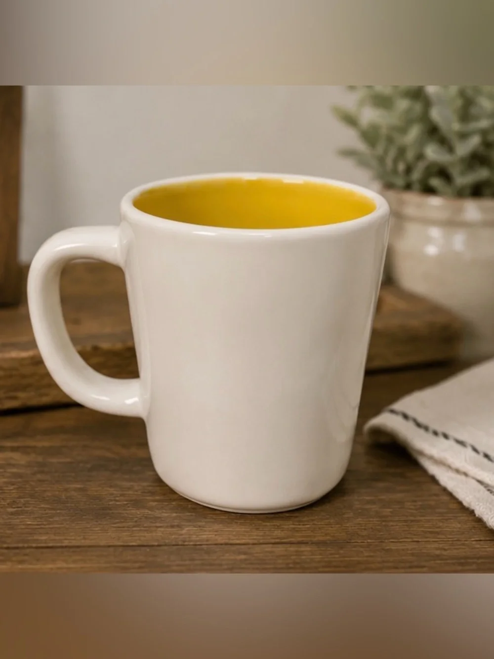 Rae Dunn BUSY Bee Coffee Mug Yellow Interior Farmhouse