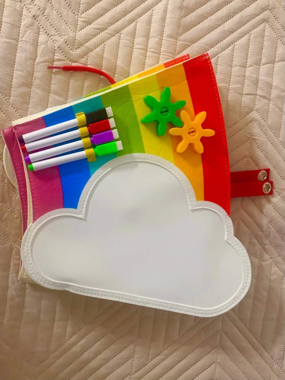 Interactive Rainbow Learning Clock Playbook for Kids - Multicolor