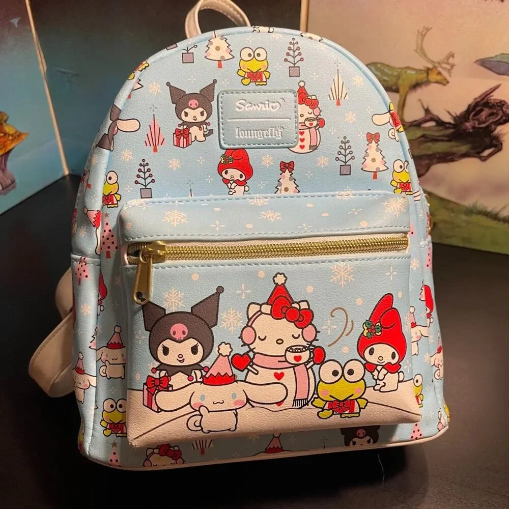 Loungefly Hello Kitty & Friends Holiday Mini Backpack Blue Christmas Snowman
