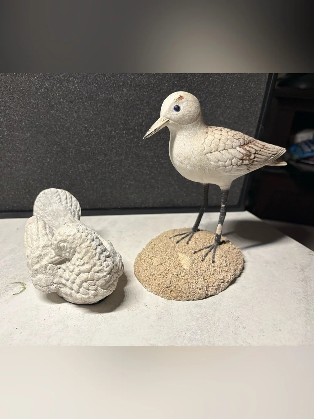 Decorative White Beachbird Figurines- Coastal Table Décor