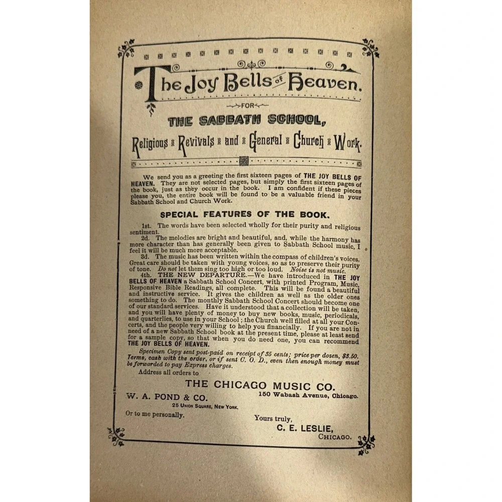 The Chicago Music Co. rare 1889