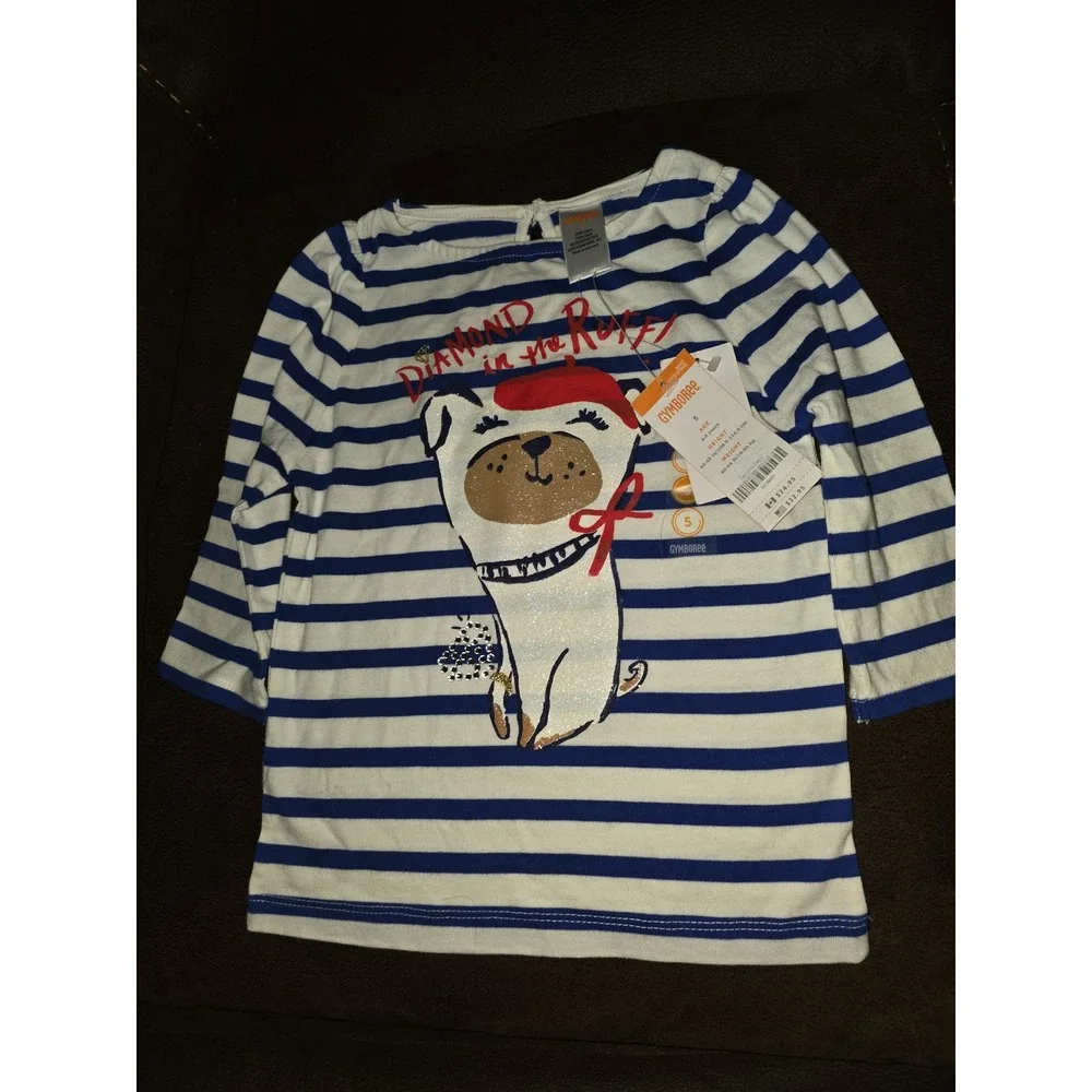 Gymboree mod about orange dog top diamond in the ruff size 5 nwt‎