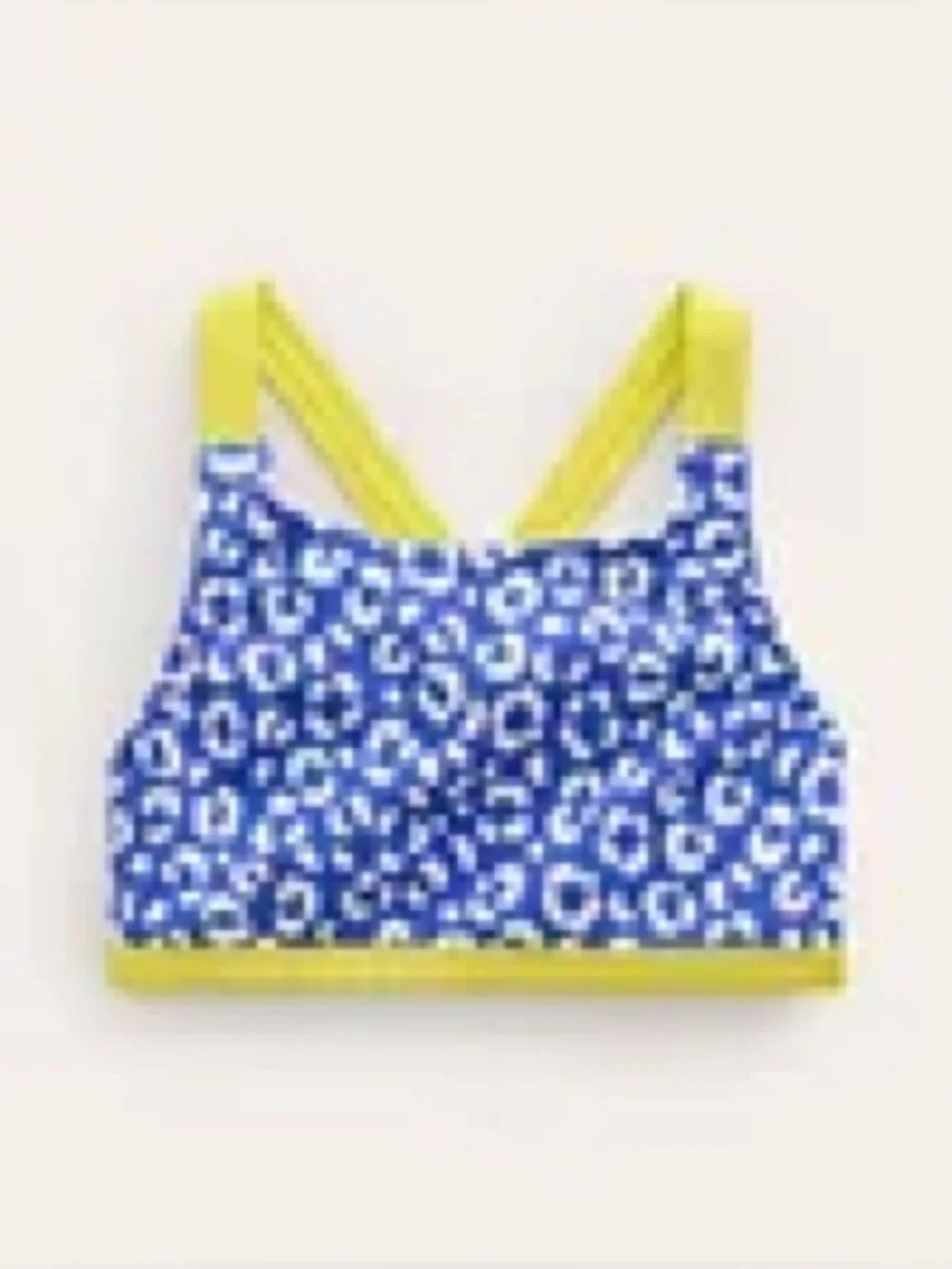 Cross Back Bikini top - Blue Leopard, 8-9y