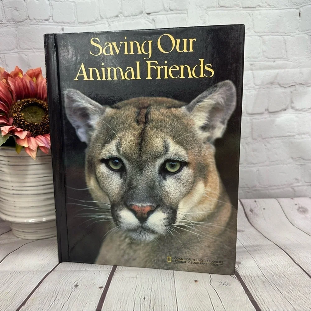vtg 1985 saving Our Animal Friends childrens hardcover Book national geographic