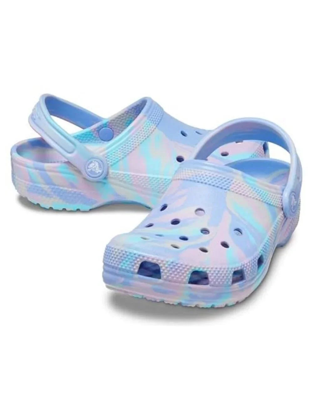 Crocs Girls' Moon Jelly Multicolor Classic Marbled Slip-On Clogs Size US 3