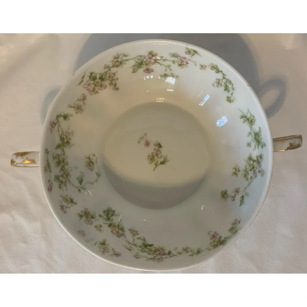 Haviland Limoges France Pink Flowers 2 handle‎ bowl replacement 5 1/4