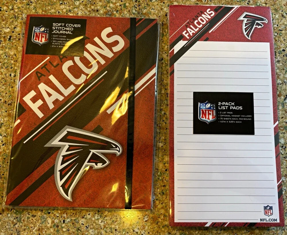 Turner Atlanta Falcons NFL Soft Cover Stitched Journal + 2-Pack List Pads