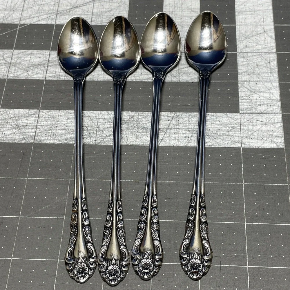 Interpur Floral Stainless Set Of 4 Spoons Made‎ In Korea