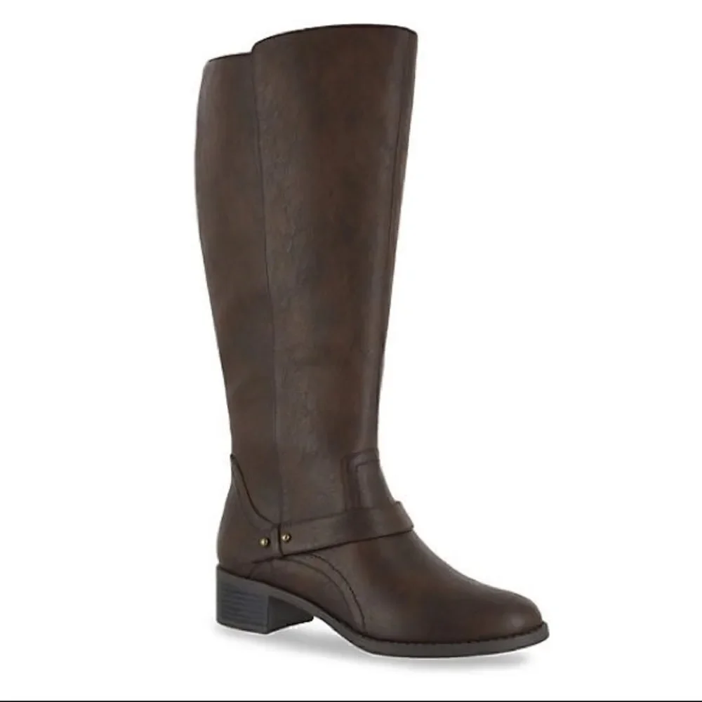 Easy Street Faux Leather Brown Jewel Riding Boots Size 7M New