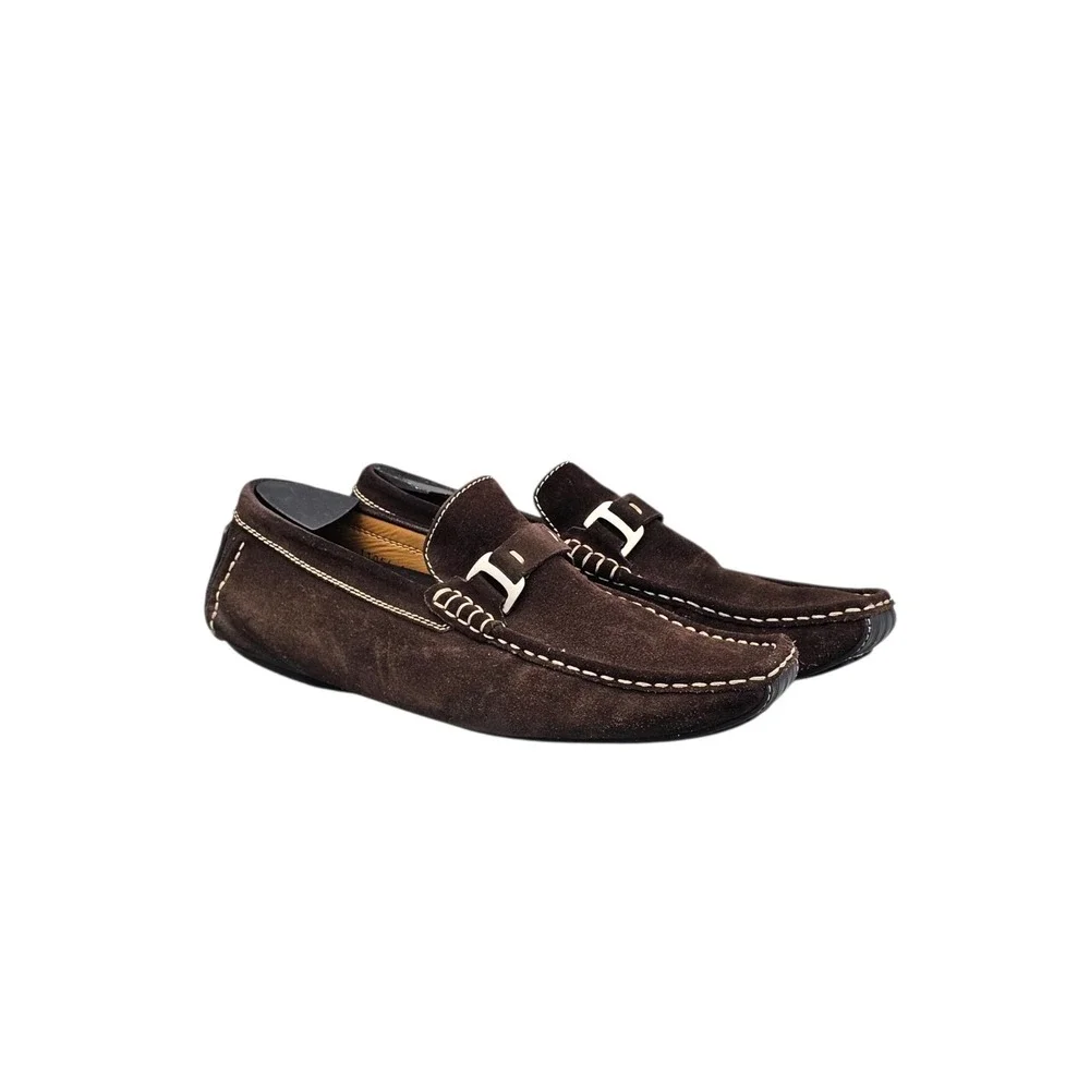 Magnanni Men's Size 10.5 US EUC Brown Suede Driving Loafers Drivers W/ Dust Bag‎